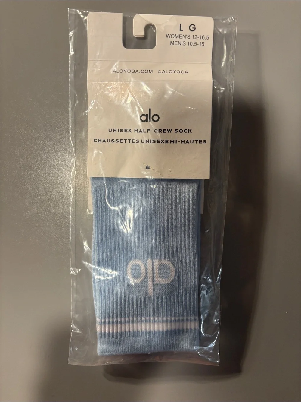 ALO Yoga Athletic Crew Socks in Light Blue $15 each
